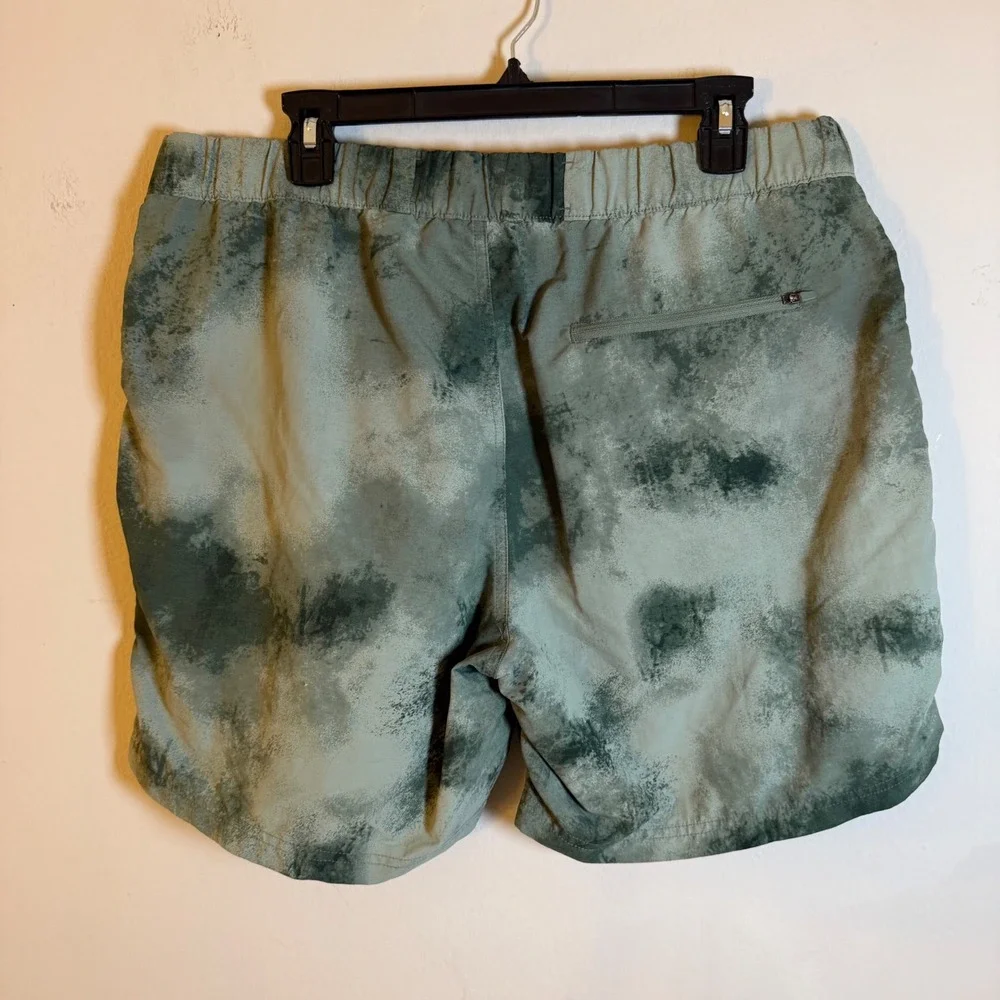 REI Co-op Mens Hiking Shorts Green Grey Tie Dye Ripstop Large Outdoor Trail